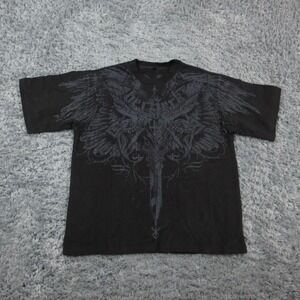 Molten Berserker Graphic Shirt Mens Small Wings Gothic Cross Design 100% Cotton